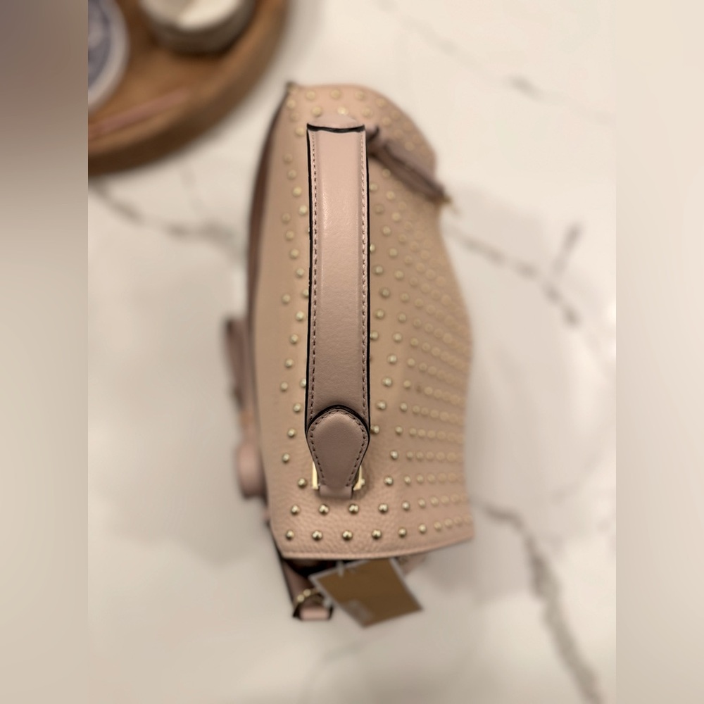 🆕 NWT Michael Kors Bristol Satchel Bag with studs • Soft Nude Pink - Picture 12 of 16